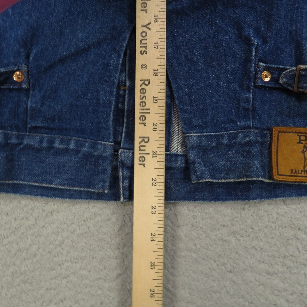 Polo Ralph Lauren Jacket Mens Small Indigo Western Corduroy Collar USA 80s Denim - Picture 16 of 16